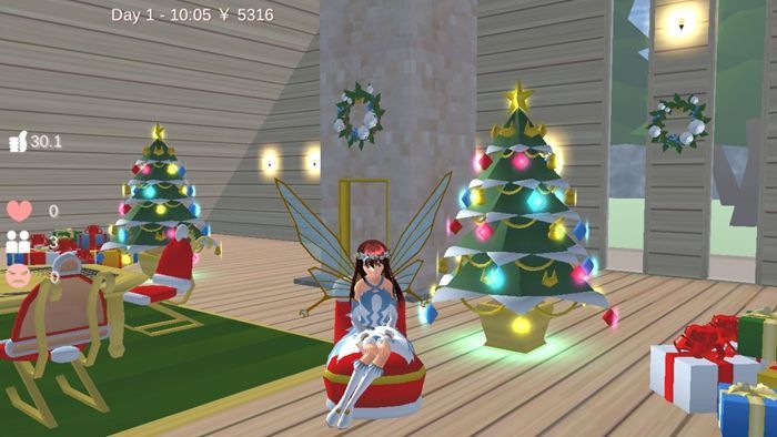 樱花校园模拟器更新了蝴蝶仙子衣服1.038圣诞节版本