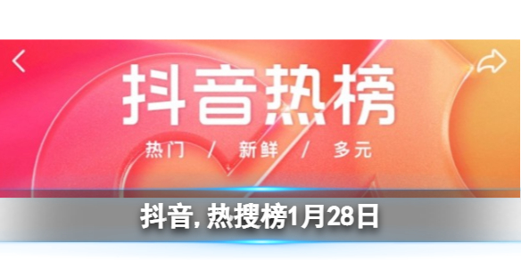 抖音热搜榜1月28日 抖音热搜排行榜今日榜1.28